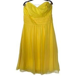 After‎ Six Yellow Sweetheart Strapless Dress